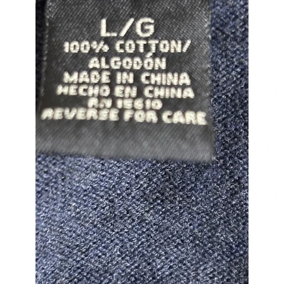 Nick Danger Mens Navy Blue Cotton V-Neck Cardigan Sweater Cargo Pockets Large - Picture 6 of 6